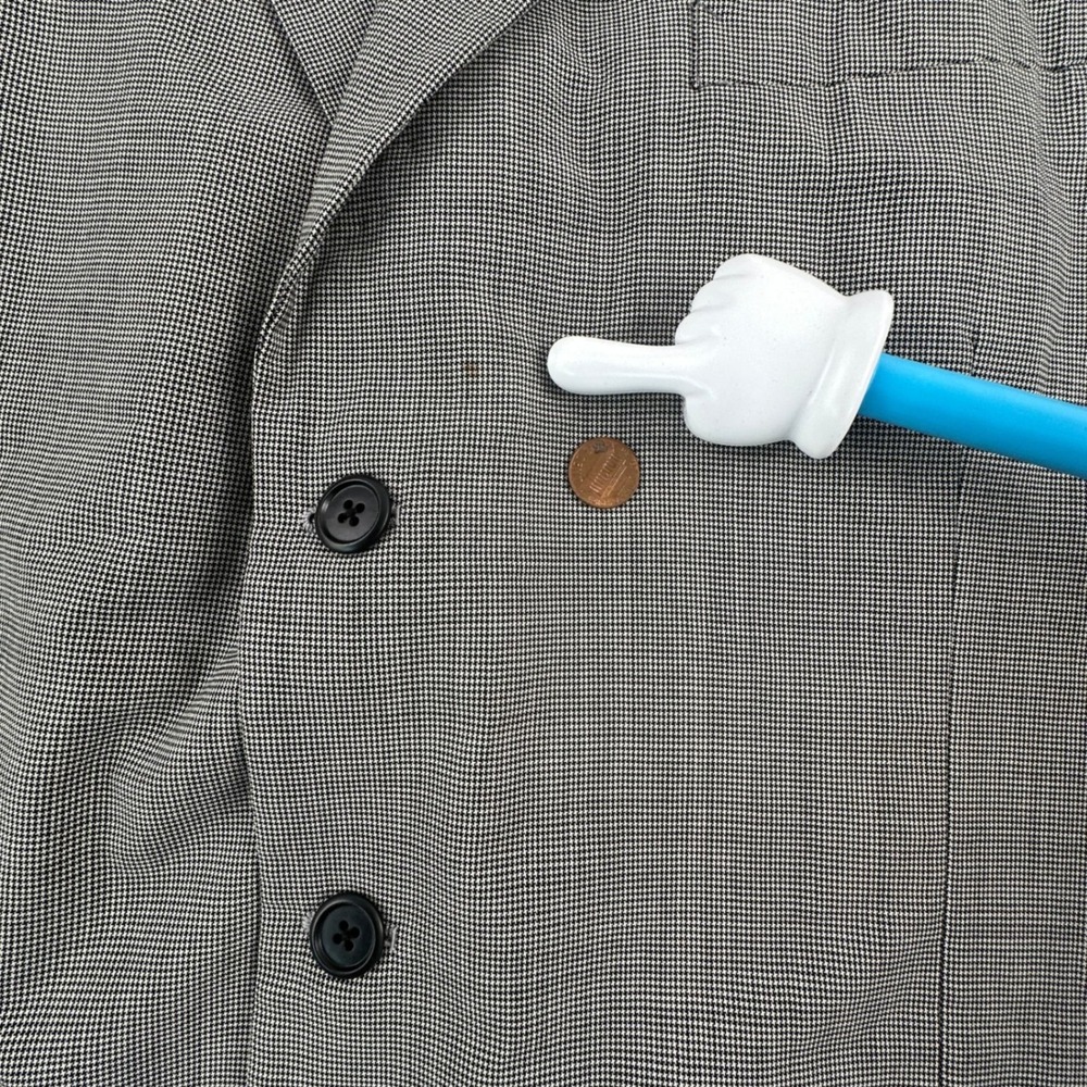 Marzoni Mens Blazer 48R Gray Plaid Lanificio di Marzoni Wool Silk Blend 3 Button - Picture 10 of 15